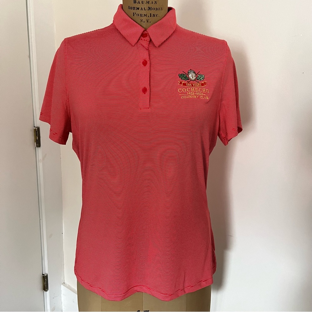NWT Under Armour Cochecho Country Club 100 Years Striped Short Sleeve Polo